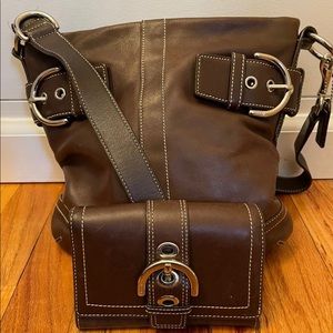 Coach Brown SOHO Purse and Matching Wallet